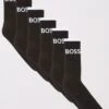 BOSS Bodywear 6 Pack Qs Stripe Cc Socks - Black -Barbou Clothing Shop VIILH SQ1 0000000004 BLACK PKf