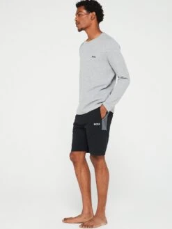 BOSS Bodywear Waffle Long Sleeve Lounge Top - Grey -Barbou Clothing Shop VIIOO SQ3 0000000005 GREY MDo