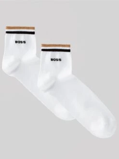 BOSS Bodywear 2 Pack Sh Stripe Cc Socks - White