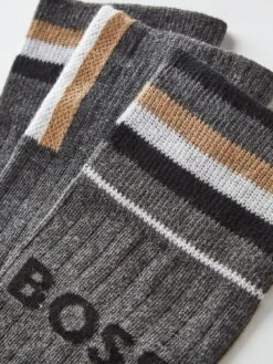 BOSS Bodywear 3 Pack Rs Rib Iconic Cc Socks - Grey -Barbou Clothing Shop VIIWI SQ3 0000000005 GREY SLd1