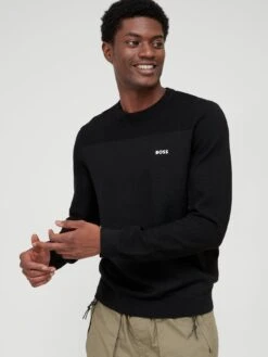 BOSS Momentum Crew Neck Jumper - Black