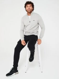 BOSS Momentum Quarter Zip Jumper - Grey -Barbou Clothing Shop VIOP1 SQ5 0000000005 GREY MDd1