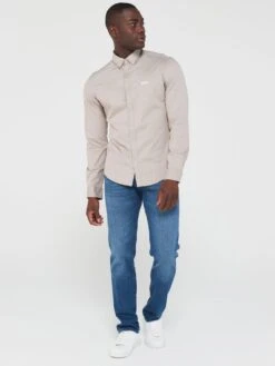BOSS Biado_r Long Sleeve Regular Fit Shirt - Light Khaki  -Barbou Clothing Shop VIOPM SQ3 0000002348 LIGHT KHAKI MDo