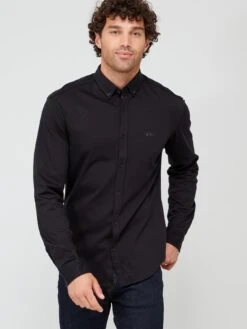 BOSS Biado_r Long Sleeve Regular Fit Shirt - Black
