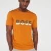 BOSS Tee 1 Bi Colour Logo T-shirt Regular Fit T-shirt -Barbou Clothing Shop VIOQ0 SQ1 0000001073 DARK YELLOW MDf