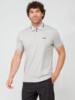 BOSS Paddy 1 Regular Fit Polo Shirt - Grey 