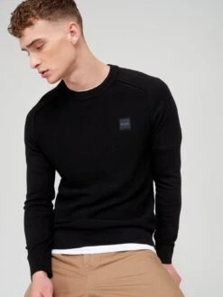 BOSS Kesom Knitted Jumper - Black  -Barbou Clothing Shop VIOWC SQ4 0000000004 BLACK MDd