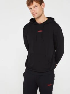 HUGO Bodywear Linked Lightweight Long Pyjama - Black -Barbou Clothing Shop VIS0A SQ4 0000000004 BLACK MDd