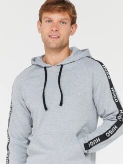 HUGO Sporty Tape Logo Lounge Hoodie - Medium Grey -Barbou Clothing Shop VIS7Z SQ4 0000000005 GREY MDd