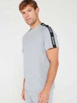 HUGO Sporty Tape Logo Lounge T-Shirt - Medium Grey