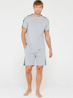 HUGO Sporty Tape Logo Lounge T-Shirt - Medium Grey -Barbou Clothing Shop VIS81 SQ3 0000000005 GREY MDo