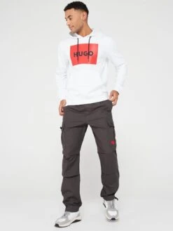 HUGO Duratschi223 Large Logo Overhead Hoodie - White -Barbou Clothing Shop VIYZN SQ3 0000000013 WHITE MDo