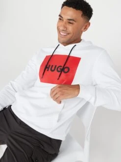 HUGO Duratschi223 Large Logo Overhead Hoodie - White -Barbou Clothing Shop VIYZN SQ4 0000000013 WHITE MDd
