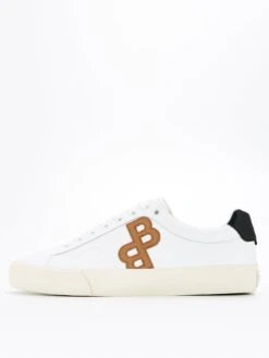 BOSS Aiden Monogram Detail Trainers - White/Tan