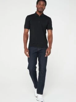 BOSS Polston 34 Slim Fit Polo Shirt -Barbou Clothing Shop VJ80G SQ3 0000000004 BLACK MDo