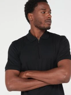 BOSS Polston 34 Slim Fit Polo Shirt -Barbou Clothing Shop VJ80G SQ4 0000000004 BLACK MDd