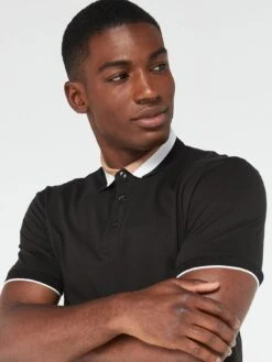 BOSS Prout 37 Regular Fit Polo Shirt - Black  -Barbou Clothing Shop VJ80N SQ4 0000000004 BLACK MDd