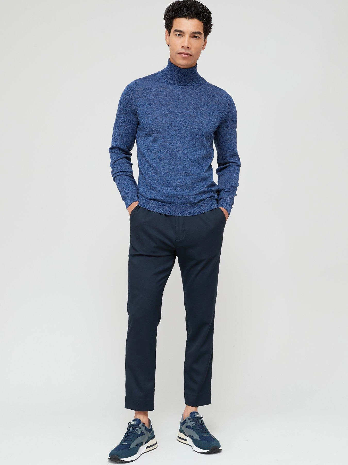 BOSS Musso-p Roll Neck Jumper - Blue 5 BOSS Musso-p Roll Neck Jumper - Blue - Image 3