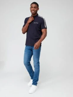 Armani Exchange Tape Shoulder Polo Shirt - Navy -Barbou Clothing Shop VJF1K SQ3 0000000048 NAVY MDo
