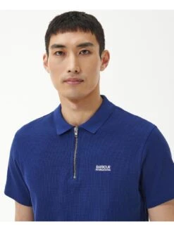Barbour International Gauge Zip Polo Shirt - Blue -Barbou Clothing Shop VJGHT SQ4 0000000020 BLUE MDd