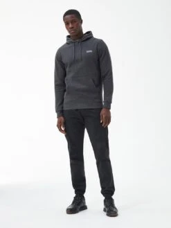 Barbour International Small Logo Overhead Hoodie - Dark Grey -Barbou Clothing Shop VJGIX SQ3 0000000070 DARK GREY MDo