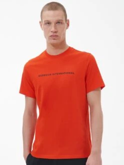 Barbour International Motored Chest Logo T-Shirt - Orange