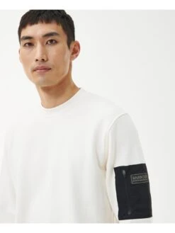 Barbour International Grip Patch Pocket Crew Sweatshirt - Cream 10 Barbour International Grip Patch Pocket Crew Sweatshirt - Cream -Barbou Clothing Shop VJGKM SQ4 0000000067 CREAM MDd