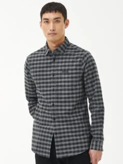 Barbour International Cable Checked Shirt - Dark Grey