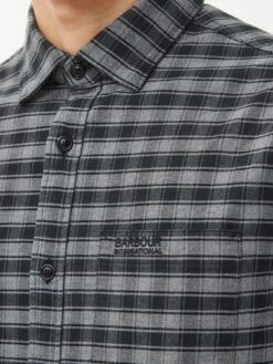 Barbour International Cable Checked Shirt - Dark Grey -Barbou Clothing Shop VJGL4 SQ4 0000000070 DARK GREY MDd