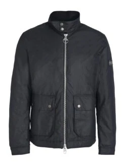 Barbour International Lutron Harrington Wax Jacket - Black -Barbou Clothing Shop VJGLN SQ6 0000000004 BLACK MDd2