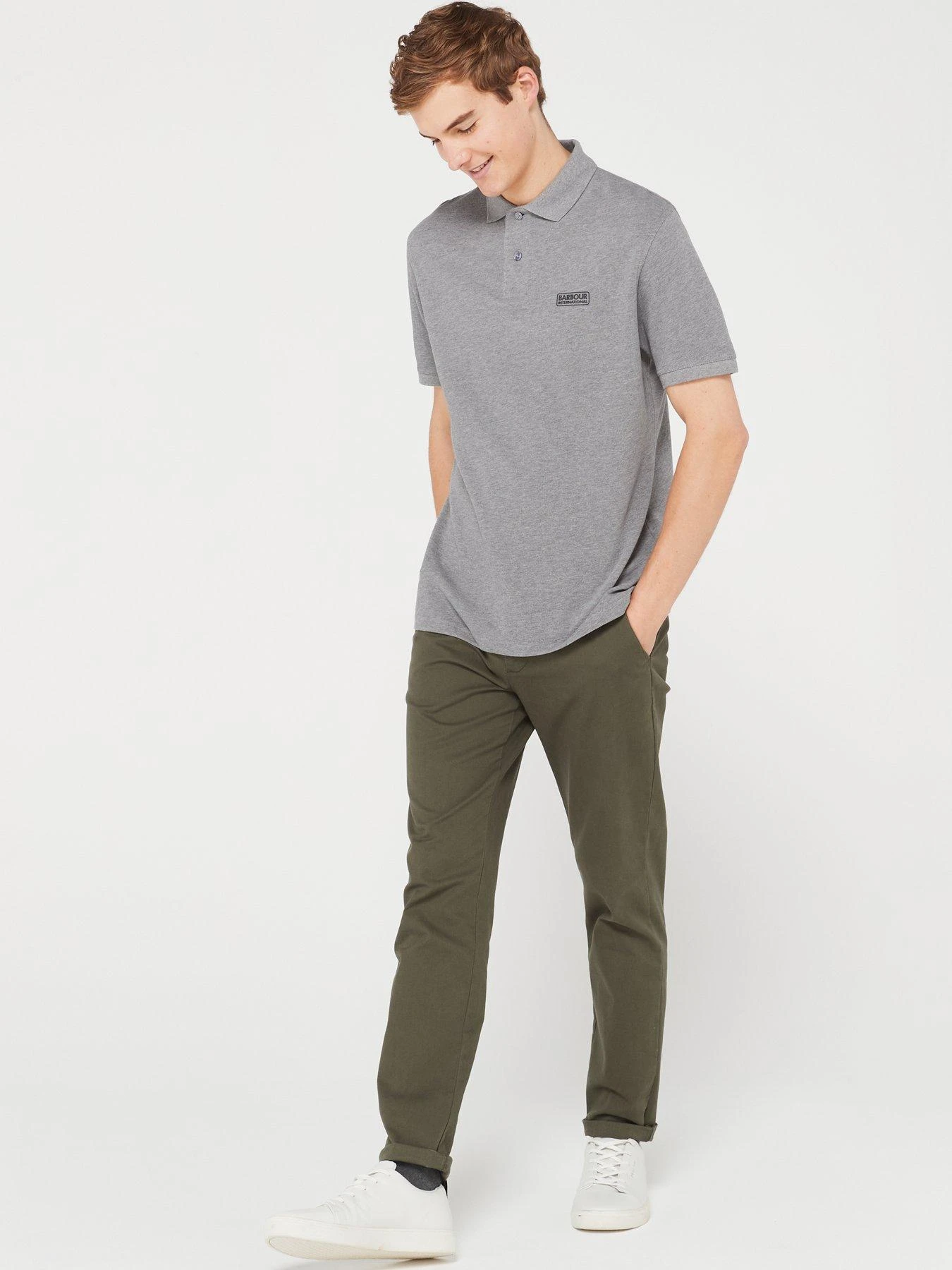 Barbour International Essential Polo Shirt - Grey 5 Barbour International Essential Polo Shirt - Grey - Image 3