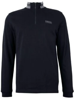 Barbour International Pipe Zip Polo Shirt - Black 11 Barbour International Pipe Zip Polo Shirt - Black -Barbou Clothing Shop VJGMK SQ5 0000000004 BLACK MDd1