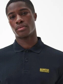 Barbour International Long Sleeve Polo Shirt - Black -Barbou Clothing Shop VJGO0 SQ4 0000000004 BLACK MDd