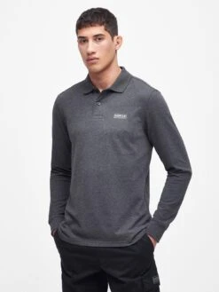 Barbour International Long Sleeve Polo Shirt - Dark Grey