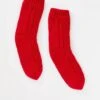 Very Man Family Christmas Mens Cable Fleece Lounge Socks - Red -Barbou Clothing Shop VJK4U SQ1 0000000017 RED SLf