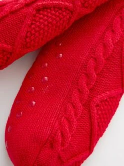 Very Man Family Christmas Mens Cable Fleece Lounge Socks - Red -Barbou Clothing Shop VJK4U SQ4 0000000017 RED SLd1