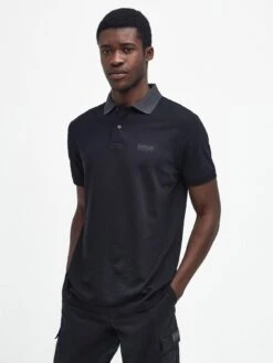 Barbour International Very Exclusive - Contrast Collar Polo Shirt - Black