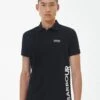 Barbour International Very Exclusive - Bold Logo Full Collar Polo Shirt - Black -Barbou Clothing Shop VJKTC SQ1 0000000004 BLACK MDf