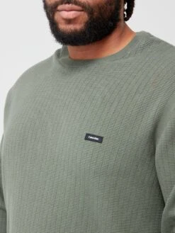 Calvin Klein Calvin Klein Big & Tall Structure Sweater -Green -Barbou Clothing Shop VJMD4 SQ4 0000000047 GREEN MDd