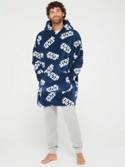 Very Man Mens Star Wars Oversized Hooded Blanket - Navy -Barbou Clothing Shop VJN74 SQ3 0000000048 NAVY MDo