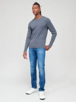 Calvin Klein Merino Crew Neck Sweater - Grey  -Barbou Clothing Shop VJNF5 SQ3 0000000070 DARK GREY MDo