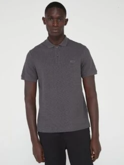 Calvin Klein Textured Two Tone Polo Shirt - Grey 