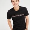 Calvin Klein Jeans Mixed Institutional T-shirt - Black  -Barbou Clothing Shop VJV2U SQ1 0000000029 MULTI MDf