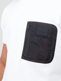 Calvin Klein Jeans Mix Media T-shirt - White -Barbou Clothing Shop VJV35 SQ4 0000000013 WHITE MDd