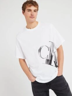 Calvin Klein Jeans Hyper Real Slanted CK T-shirt - White