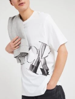 Calvin Klein Jeans Hyper Real Slanted CK T-shirt - White -Barbou Clothing Shop VJV4N SQ4 0000000013 WHITE MDd