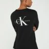 Calvin Klein Jeans Monologo Longsleeve Back Print T-shirt -Barbou Clothing Shop VJV4O SQ1 0000000019 BLACK WHITE MDf