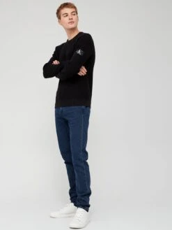 Calvin Klein Jeans Badge Easy Sweater - Black  -Barbou Clothing Shop VJV5B SQ3 0000000004 BLACK MDo