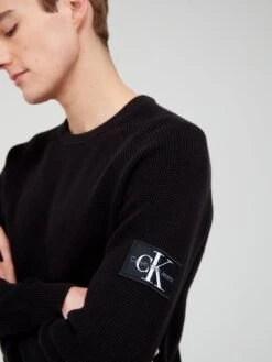 Calvin Klein Jeans Badge Easy Sweater - Black  -Barbou Clothing Shop VJV5B SQ4 0000000004 BLACK MDd