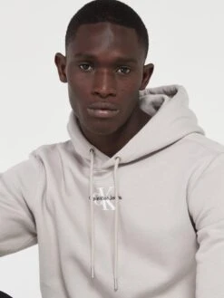 Calvin Klein Jeans Monologo Hoodie - Grey  -Barbou Clothing Shop VJV60 SQ4 0000000005 GREY MDd